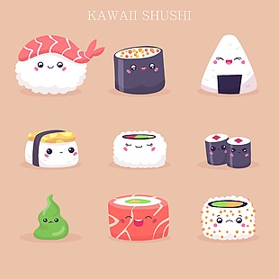 壽司料理卡通插畫表情包