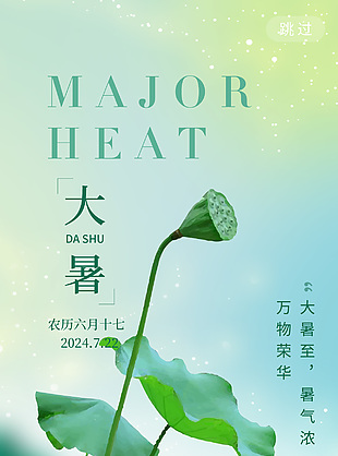简洁大暑节气荷花荷叶摄影图背景海报