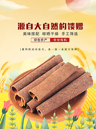 晾曬干燥香料桂皮淘寶電商詳情頁設計