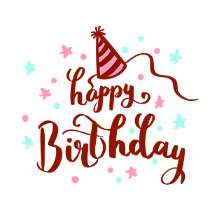 可愛涂鴉風(fēng)生日快樂生日帽英文藝術(shù)字素材
