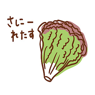 日式卡通生菜插畫