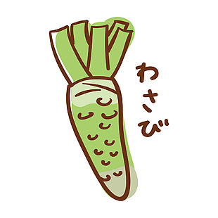 卡通綠蘿卜蔬菜插畫