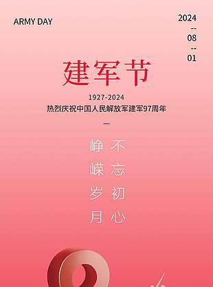 建軍97周年節日海報