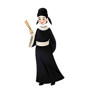 古典唐朝仕子形象人物簡約插畫模板
