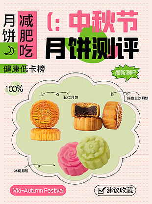 中秋節(jié)月餅測評簡約創(chuàng)意宣傳海報