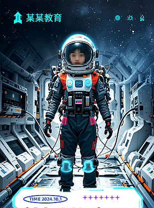 少年宇航员研学训练营招生易拉宝展架