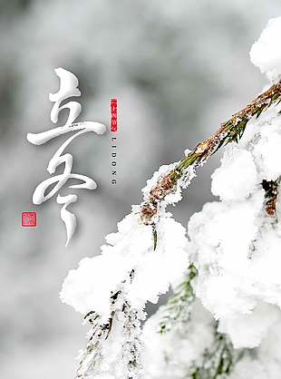 瑞雪紛飛簡約中國傳統(tǒng)立冬節(jié)氣海報