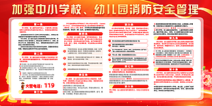 创意红色加强校园消防安全管理展板