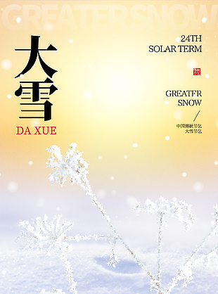大雪至此而雪盛國風唯美節氣海報