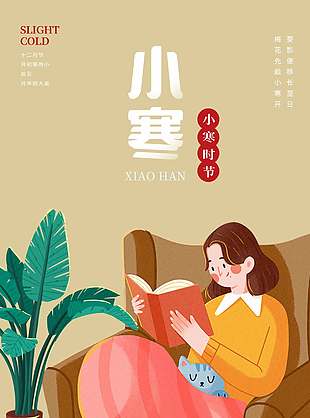 豐盈柔軟可愛(ài)傳統(tǒng)二十四節(jié)氣小寒海報(bào)