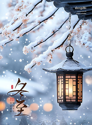 冬至大如年國(guó)風(fēng)鄉(xiāng)村意境節(jié)氣海報(bào)