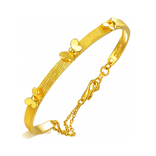 创意蝴蝶黄金手链实物图案