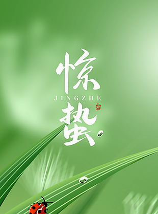 细雨添新绿天晴好新生惊蛰绿色海报