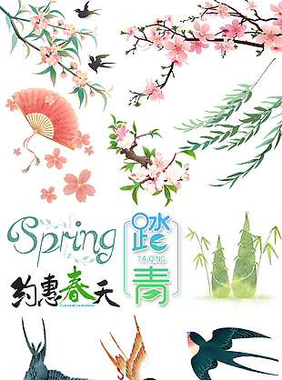 春暖花開萬物新生春日主題圖案合集