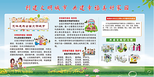 創(chuàng)建文明城市共建美好家園主題展板