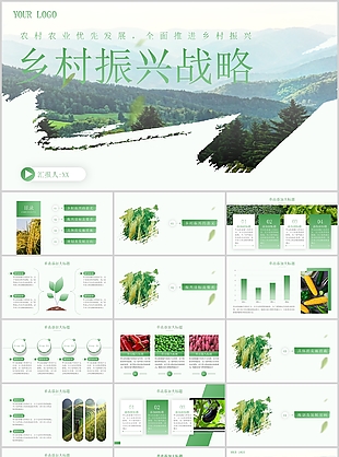 綠色雜志風(fēng)鄉(xiāng)村振興戰(zhàn)略主題匯報(bào)