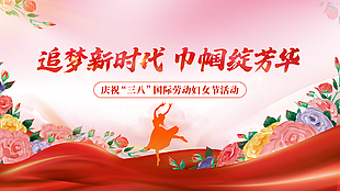 追梦新时代巾帼绽芳华妇女节主题展板