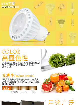 高端簡約家用照明燈泡詳情頁