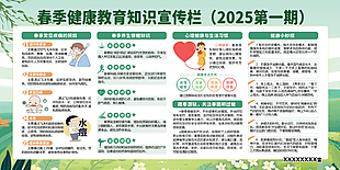 春季健康知識宣傳欄綠色清新展板