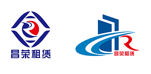 簡約線條藍色企業租賃logo標識