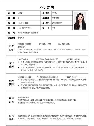 12款標(biāo)準(zhǔn)簡約簡歷模板
