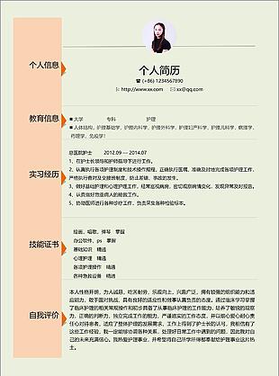 護士護理人員個人簡歷模板