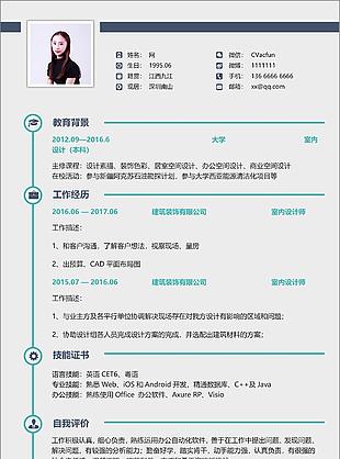 張建輝室內設計師簡歷范例