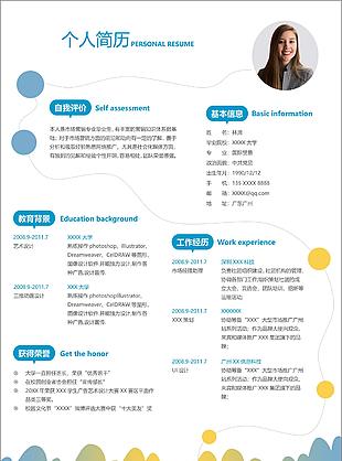 小清新國際貿易專業簡約線條個人簡歷