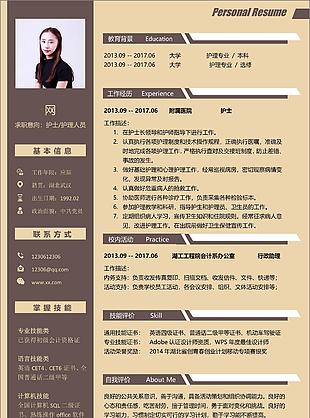 應屆畢業生個人求職簡歷范文求職意向護士護理人員