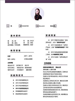 運(yùn)營(yíng)主管電子簡(jiǎn)歷表