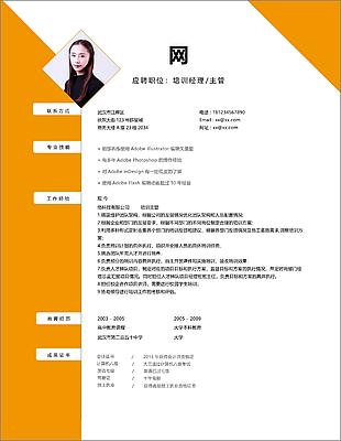 吳方媛培訓(xùn)經(jīng)理主管個(gè)人簡歷范文
