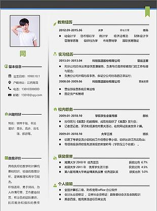 運營主管個人簡歷簡歷word