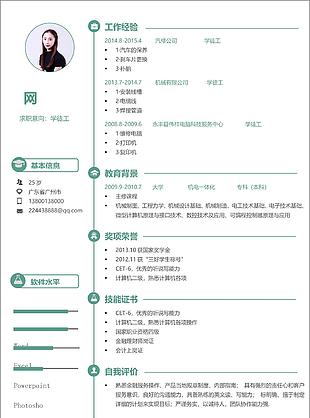 簡約應屆畢業生學徒工個人簡歷