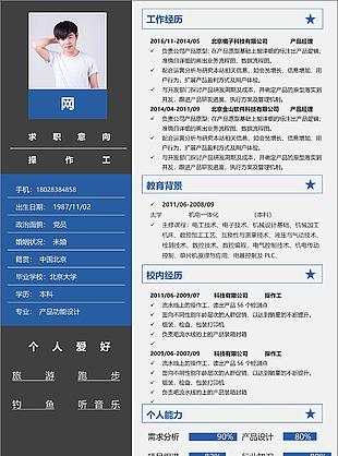 操作工個(gè)人簡(jiǎn)歷模版