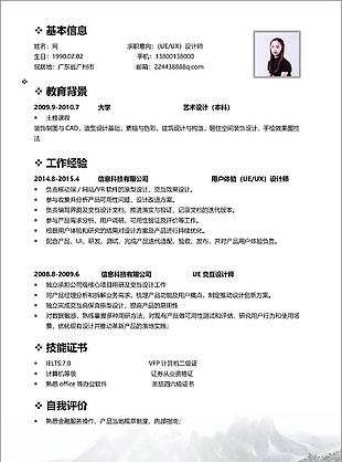ueux設計師人才簡歷