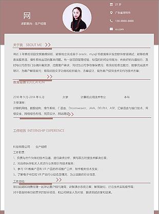 陳科生產(chǎn)經(jīng)理簡(jiǎn)歷表