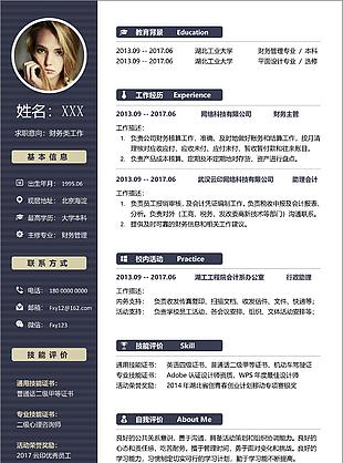 簡潔風格財務類工作求職應聘個人簡歷