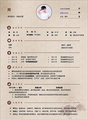 采購主管簡單風電子簡歷范文