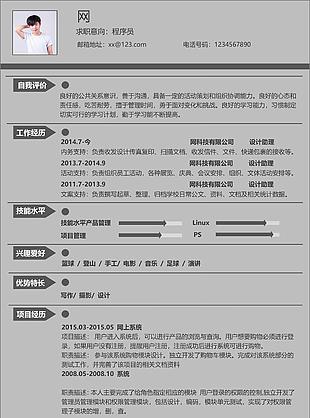 程序員個人簡歷模板