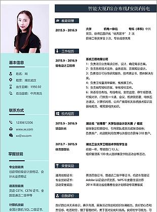 智能大廈弱電簡歷含自我評價