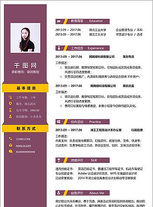 培訓策劃人才簡歷