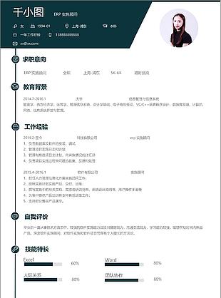 erp實施顧問個人簡歷模板