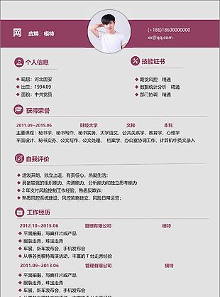 模特簡歷信息
