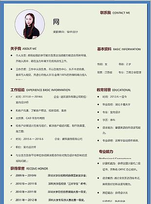 王維室內設計師中文簡歷