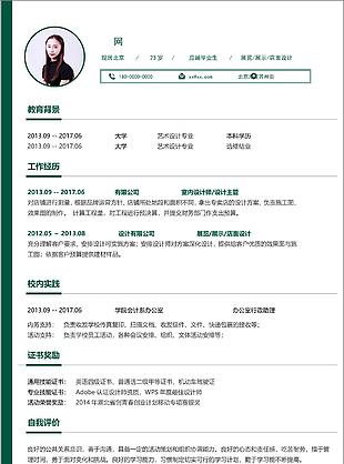 應屆生創意簡歷設計求職意向展覽展示店面設計