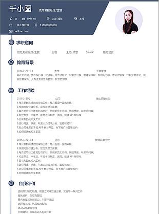 績效考核經理主管各人簡歷模板