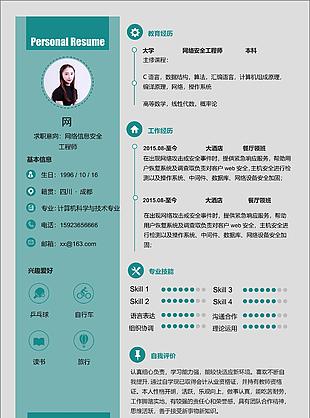 網絡信息安全工程師個人簡歷范文