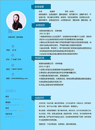 信審核查賴嘉鴻求職簡歷范本