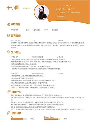 ui設計師個人簡歷模板