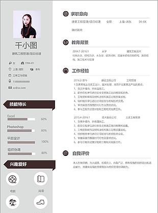 建筑工程管理项目经理个人简历模板